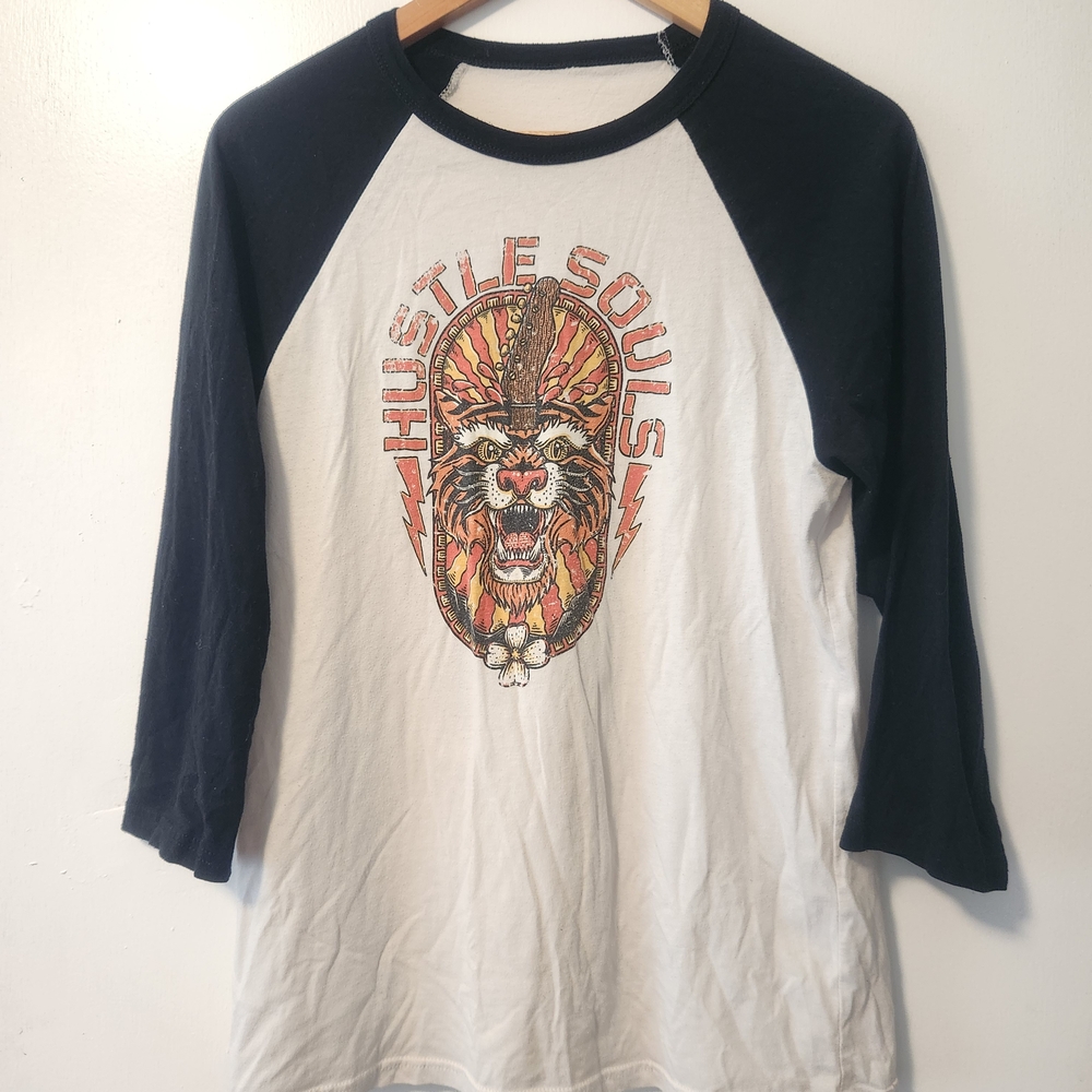 Hustle Souls Vintage Graphic Raglan Tee
